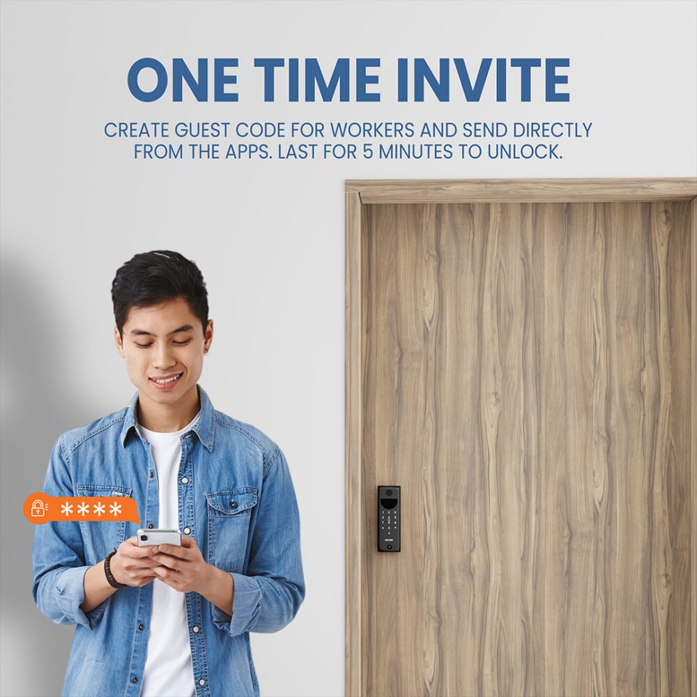 Hoom Q3-D Digital Door Lock One time Invite