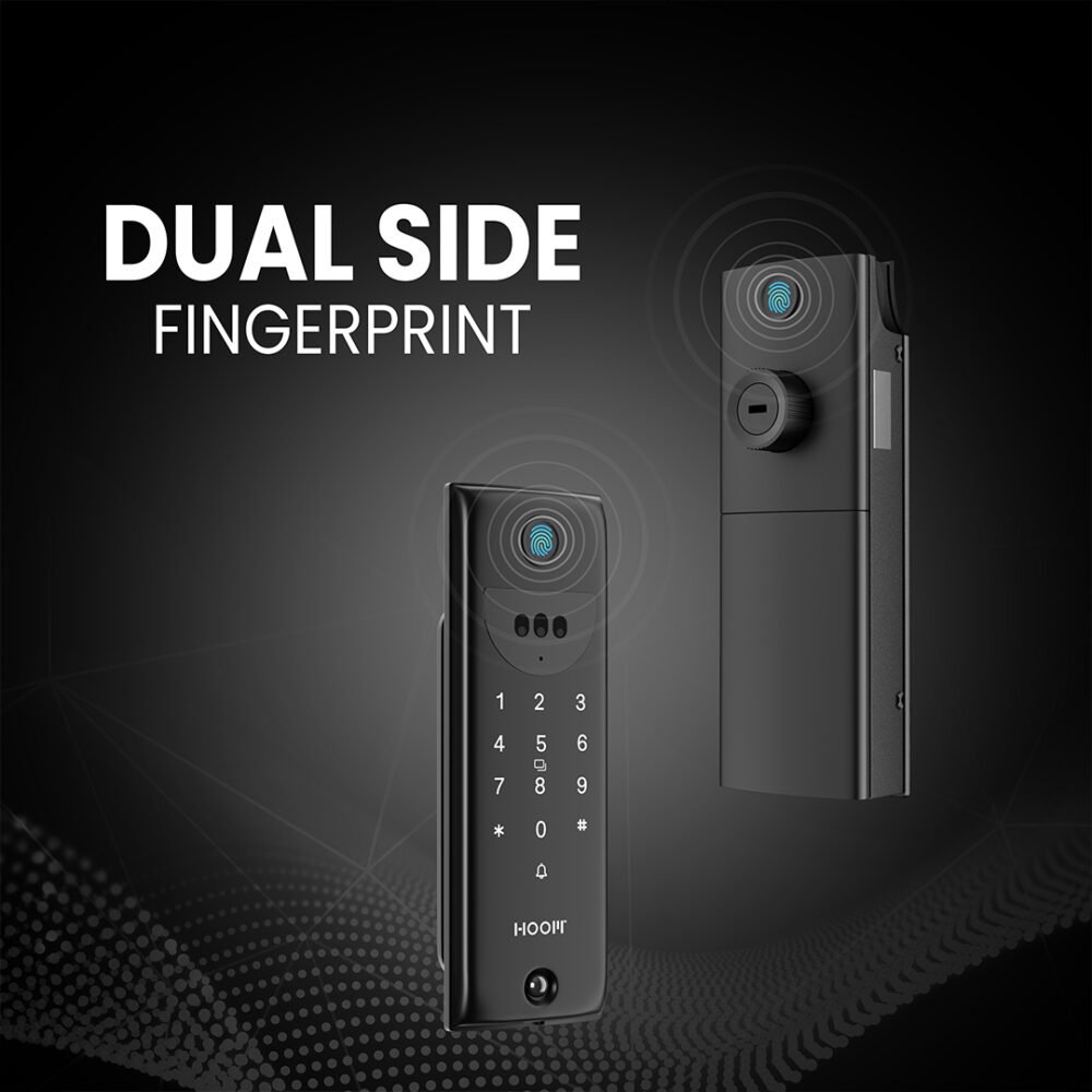 Hoom Q3-G Digital Gate Lock Dual Side Fingerprint